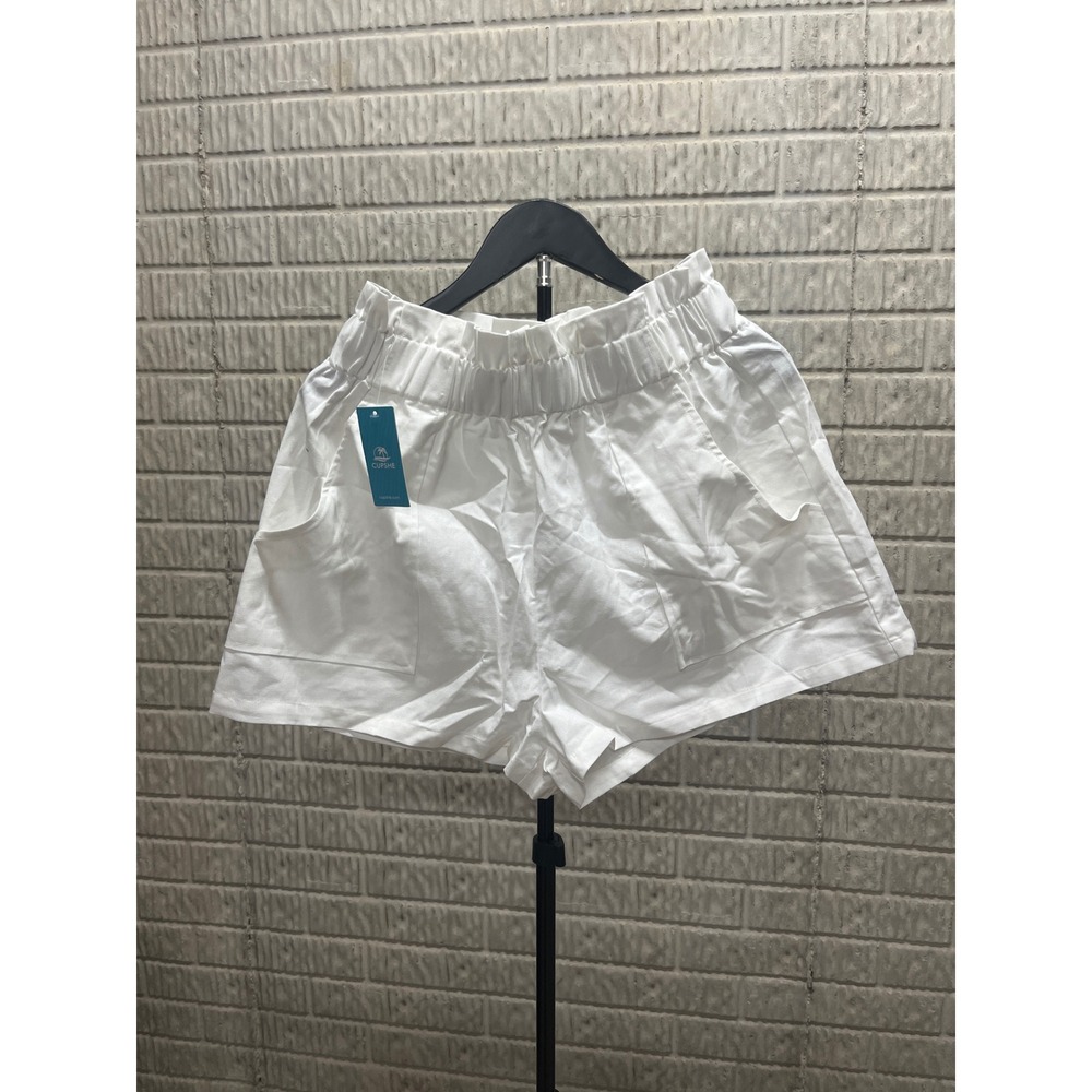 Cupshe White Paperbag Waist High Rise Summer Shorts Size L NEW AA02A4M004CC
